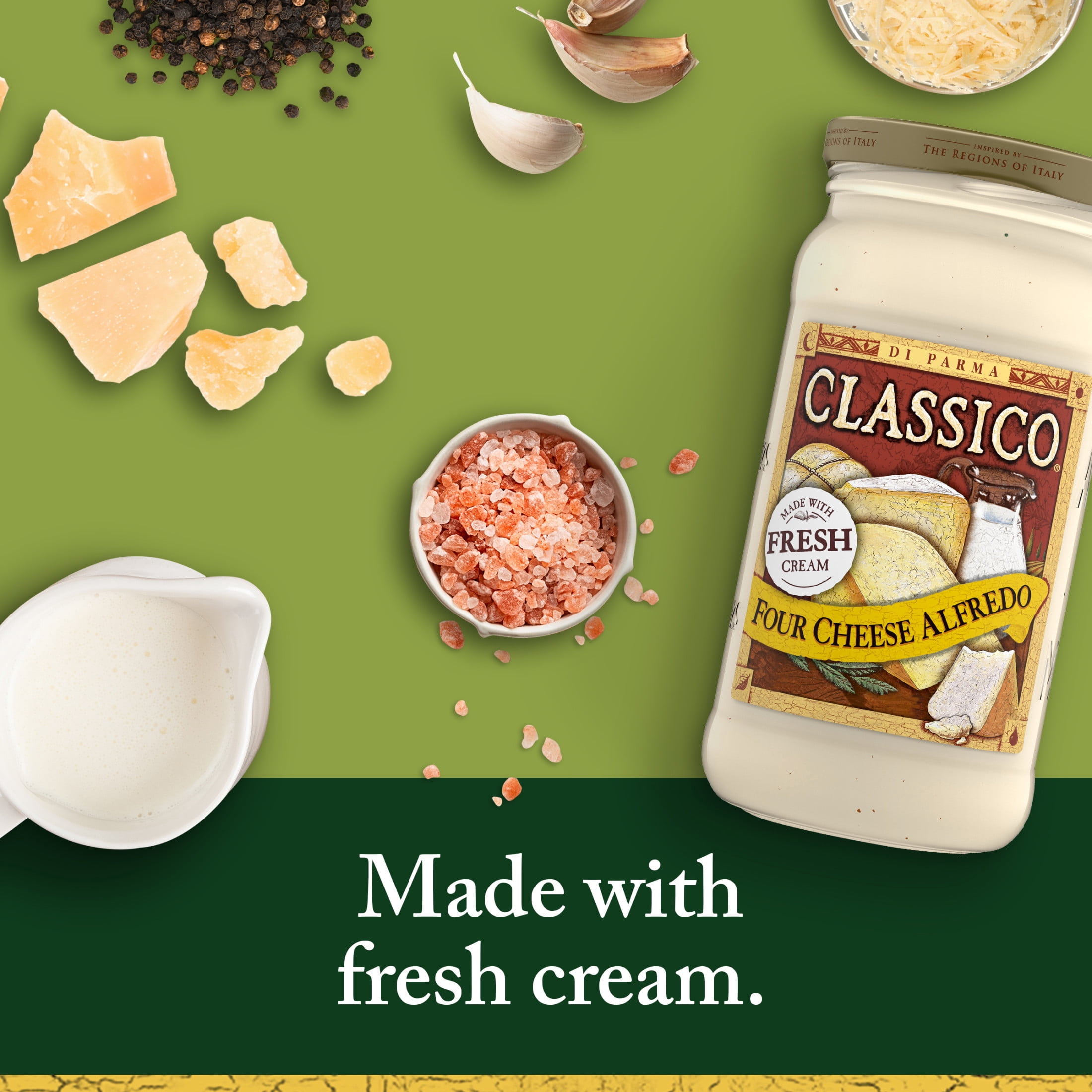(12 pack) Classico Four Cheese Alfredo Pasta Sauce, 15 oz. Jar