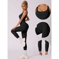 thumbnail image 3 of DARING DIVA U Neck Tummy Control Workout Sleeveless Bodysuit M Black, 3 of 6