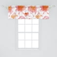 thumbnail image 2 of Floral Design Window Valance, Autumn Colors Watercolor Style Flowers and Petals on Plain Backdrop, Curtain Valance for Kitchen Bedroom with Rod Pocket, 54" X 18", Vermilion Rose White, by Ambesonne, 2 of 2