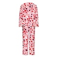 thumbnail image 5 of FDGIU Valentine's Day Sleepwear for Women - 2 Piece Long Sleeve Pajama Set with Heart Print Top Comfy Loungewear Set, 5 of 6