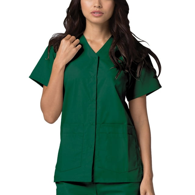 Adar Universal Scrubs For Women - Snap Front Scrub Top