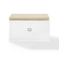 thumbnail image 4 of Bowery Hill Banc d'Entrée Moderne en Bois/lin 20,5 Pouces Blanc/tan, 4 of 13