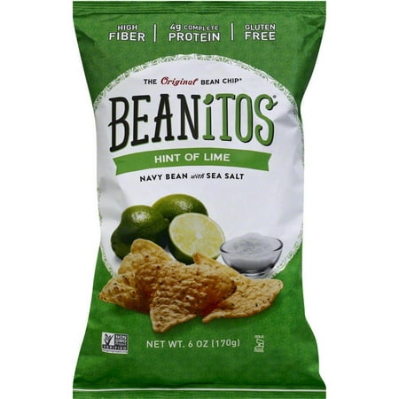 Beanitos Hint of Lime Navy Bean with Sea Salt Bean Chips  6 oz  (Pack of 6)