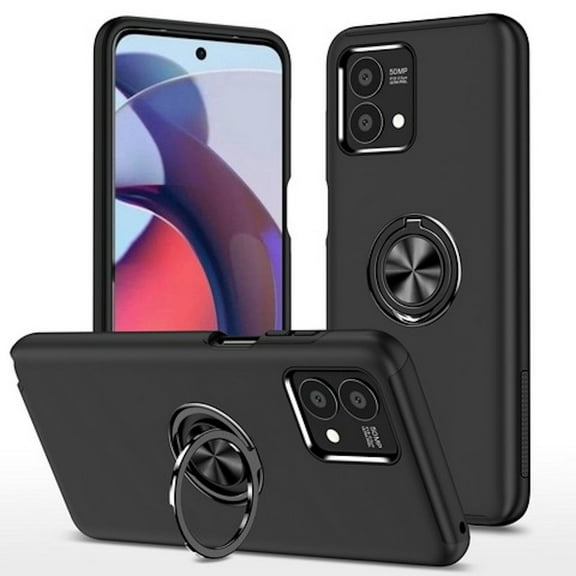 360 Rotating Ring Grip Hybrid Case for Motorola Moto G Power 5G 2023 - Black