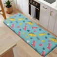 thumbnail image 5 of Light Blue Dinosaurs Text Pattern Kitchen Rug Mat,Kitchen Runner Rugs Non Skid Washable,Decorative Kitchen Floor Mats for Kitchen,Sink,Laundry,17"x47.2", 5 of 7