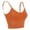 Orange, variant on Womens Sport Bra Padded Cami Bralette Crop Tops Yoga Push Up Vest (White, L/XL)