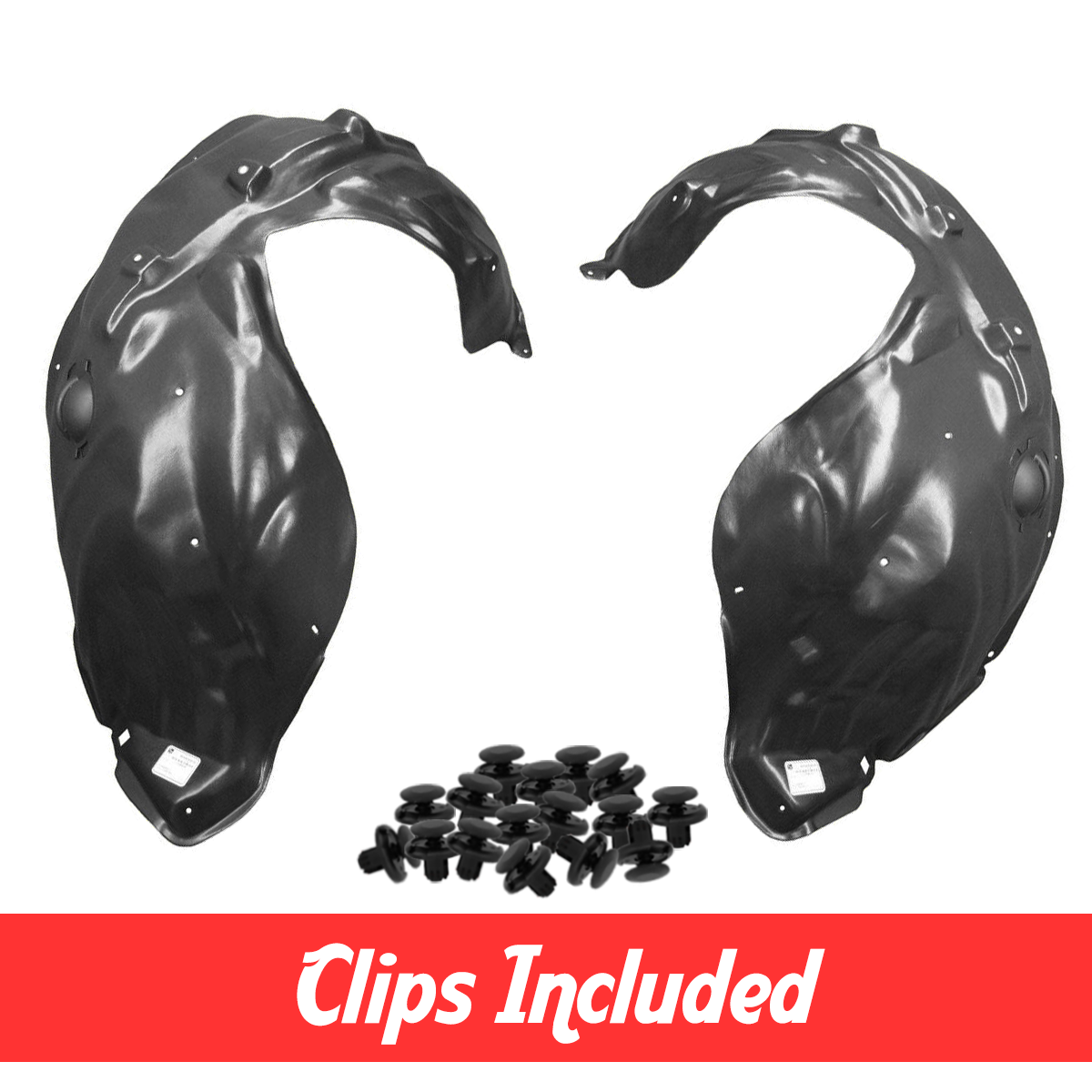 Front Passenger Side Fender Liner W/ Clips For 2019-2022 Jeep Cherokee – CH1249201, OE 68287922AC, Black Plastic Splash Guard