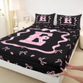 thumbnail image 4 of Erosebridal Kid Cute Ribbon Queen Sheet Sets, Initial E Letter Bed Set, 4 Pieces, 4 of 5