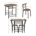 thumbnail image 2 of SAZYY 3-Piece Dining Room Table Set, Kitchen Table & Chair Sets for 2, Compact Table Set w/Steel Legs, Built-in Wine Rack for Breakfast Nook, Small Space, Apartment, Drift Brown, 2 of 3