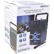 Technical Pro WASP420 Bluetooth Karaoke Machine System w/TV LEDs Bundle with Mic & Stand