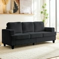 thumbnail image 6 of Mjkone 82" Corduroy 3-Seater Sofa Couch, Deep Seat Couches with Square Arms, Sofas and Couches for Living Room,Dark Grey, 6 of 9