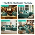 thumbnail image 6 of Linsy Home 115" Modular Sectional Couches for Living Room, U-Shaped Sectional Cloud Sofa with Double Chaise, Green, 6 of 11