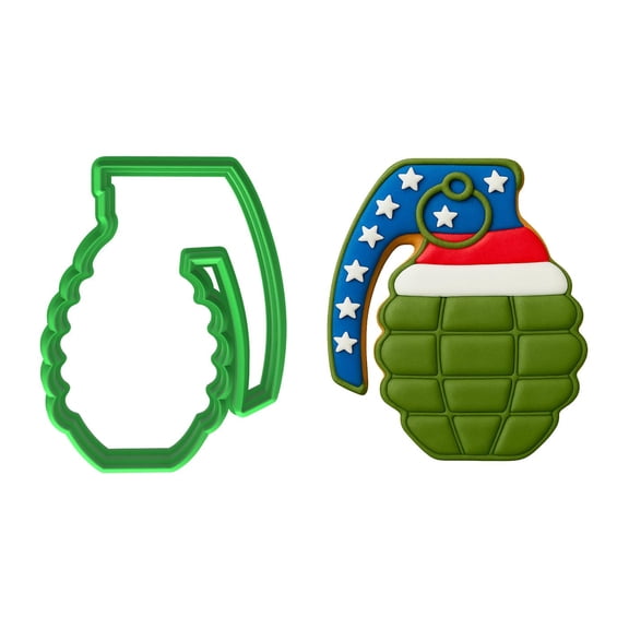 Hand Grenade Cookie Cutter 3.5x2.68" for Baking & Fondant Clay Gifts Kitchen