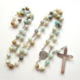 thumbnail image 6 of Natural Stone Beads Rosary Necklace Catholic Cross Pendant Necklaces for Women, 6 of 9
