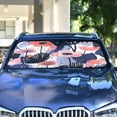 thumbnail image 4 of Universal Fit Accordion Auto Sunshade Windshield Sunshade 57'' x 31.5'' Navy Blue Abstract Flowers, 4 of 8