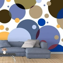 IDEA4WALL 4pcs Colorful Dots Peel and Stick Wallpaper Removable Wall Murals Large Wall Stickers for Home Decoration, 66"x24"