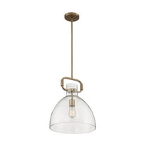 60/7142-Nuvo Lighting-Teresa-1 Light Bell Pendant in Traditional Style-14 Inches Wide by 16.5 Inches High-Burnished Brass Finish