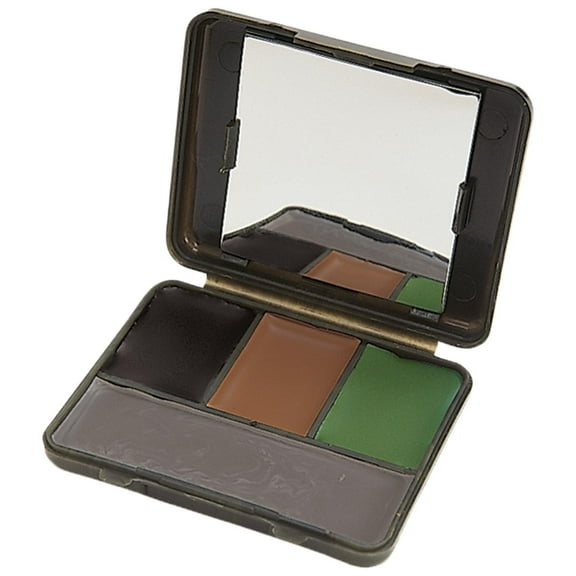 Vanish Face Paint with Compact Mirror by Allen Company, Olive Green, Brown, Black, Mirror Case, Easy to Remove