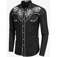 thumbnail image 2 of COOFANDY Cowboy Shirts for Men Long Sleeve Western Shirt Embroidered Button Up Shirts, 2 of 6