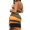 thumbnail image 4 of SAYOO Off Shoulder Tie Dye 2 Piece Skirt Set Sleeveless Cropped Tube Top Bodycon Midi Skirt Multicolor Sets Dress Outfits for Women, 4 of 5