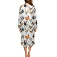 thumbnail image 2 of Yuyamidu Chicken Long Sleeve Zipper Bathrobe for Women After Shower Cock Crewneck Robes Dress Womens Lingerie Robes Sexy Long Dressing Gown Soft Nightgown Loungewear Size 2XL, 2 of 7