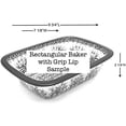 thumbnail image 2 of Polish Pottery Baker - Rectangular with Grip Lip - Peach Spring Daisy, 2 of 4