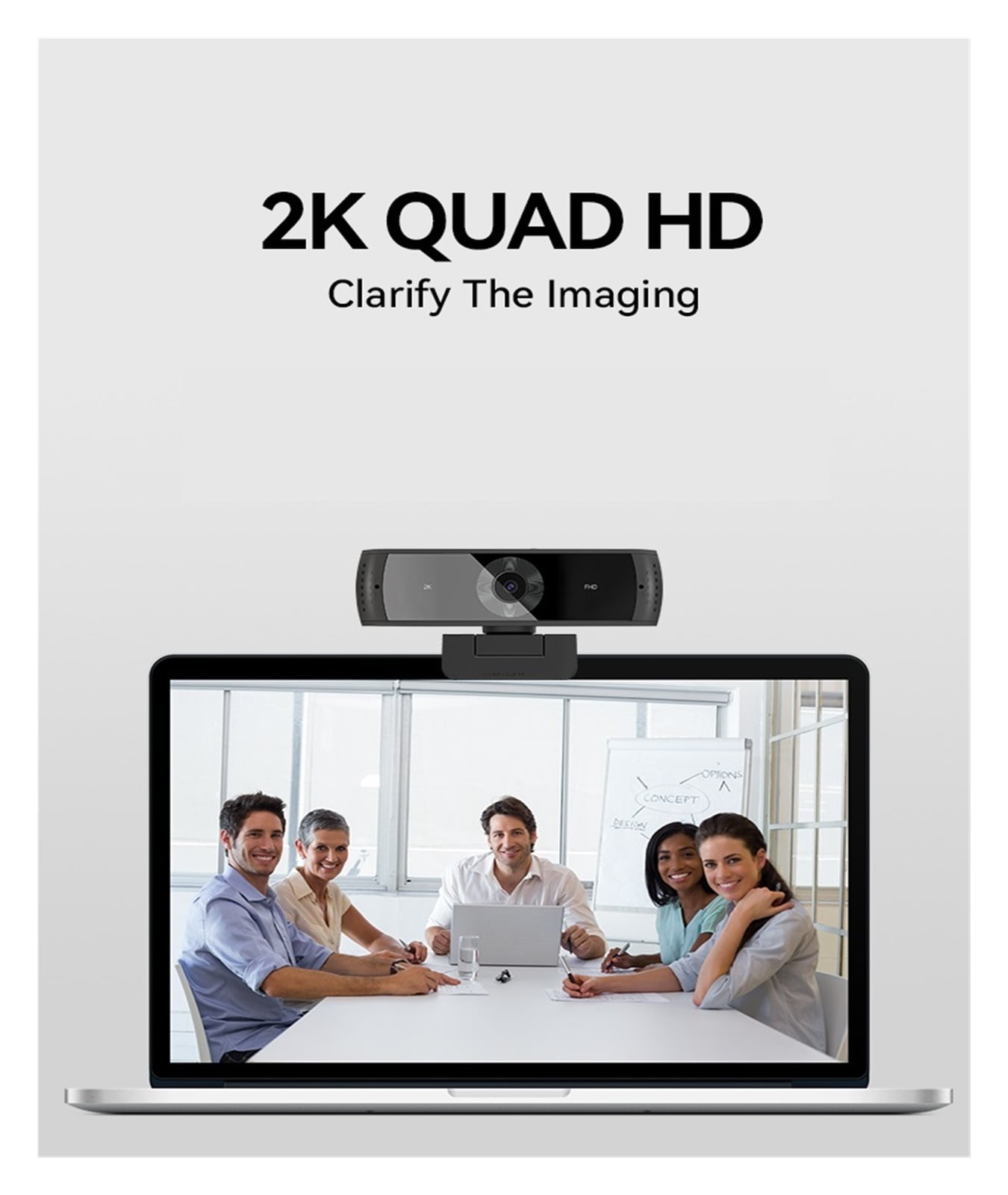 Webcam 2K Stream Webcam With Microphone Web Camera With Privacy Cover Autofocus PC Camera For Switch/Laptop For Conferencing, Live Streaming, Recording ,HD Video