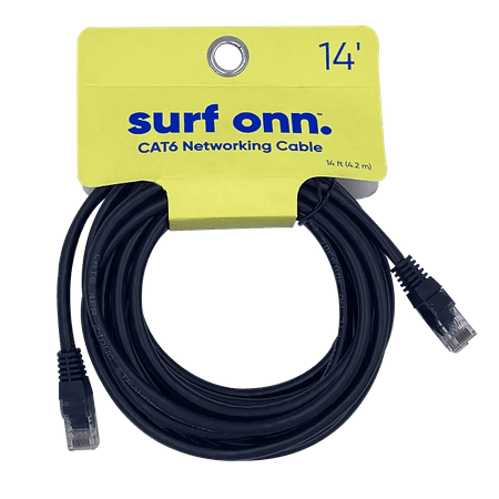 Onn. 14FT CAT6 Networking Cable, White Color, 14ft Lenght