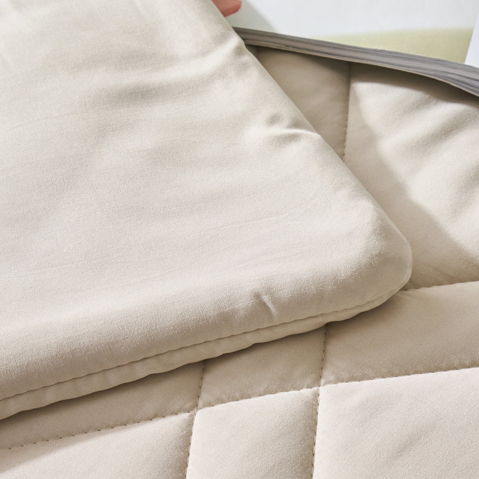 Davulos Comforters Queen Size,7 Pieces Bed in a Bag for All Season Bedding Set Alternative Khaki Comforters Set