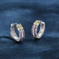 thumbnail image 6 of 925 Sterling Silver Colored High Carbon Diamond Hoop Earrings, Fine Jewelry for Women Gift, 6 of 6