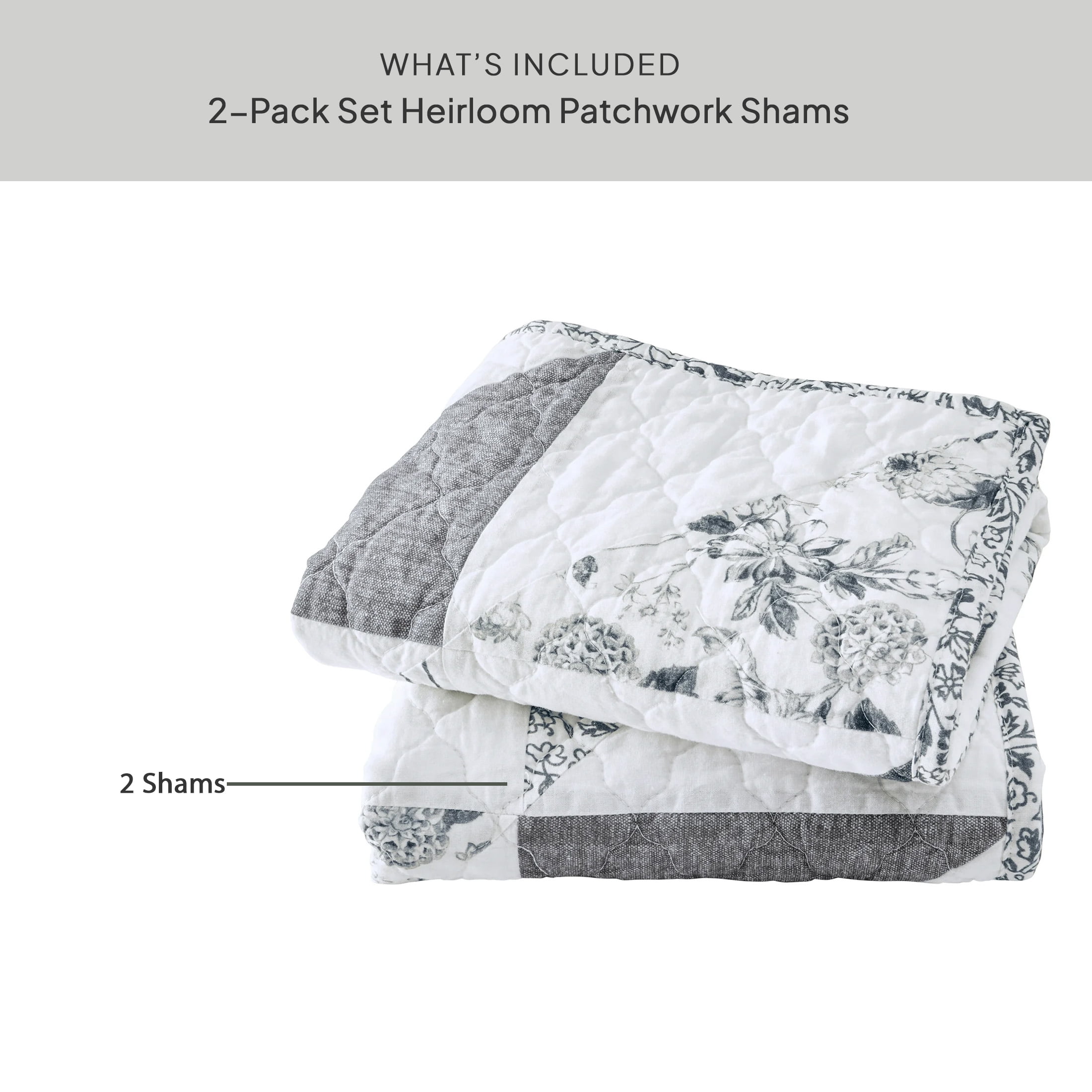 Better Homes & Gardens Heirloom Patchwork Pillow Shams, King, 2 Pack