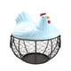 thumbnail image 1 of Cateissary Cesta de almacenamiento de cocina multifuncional con forma de pollo, cesta de cerámica para almacenamiento de huevos azul, 1 of 6