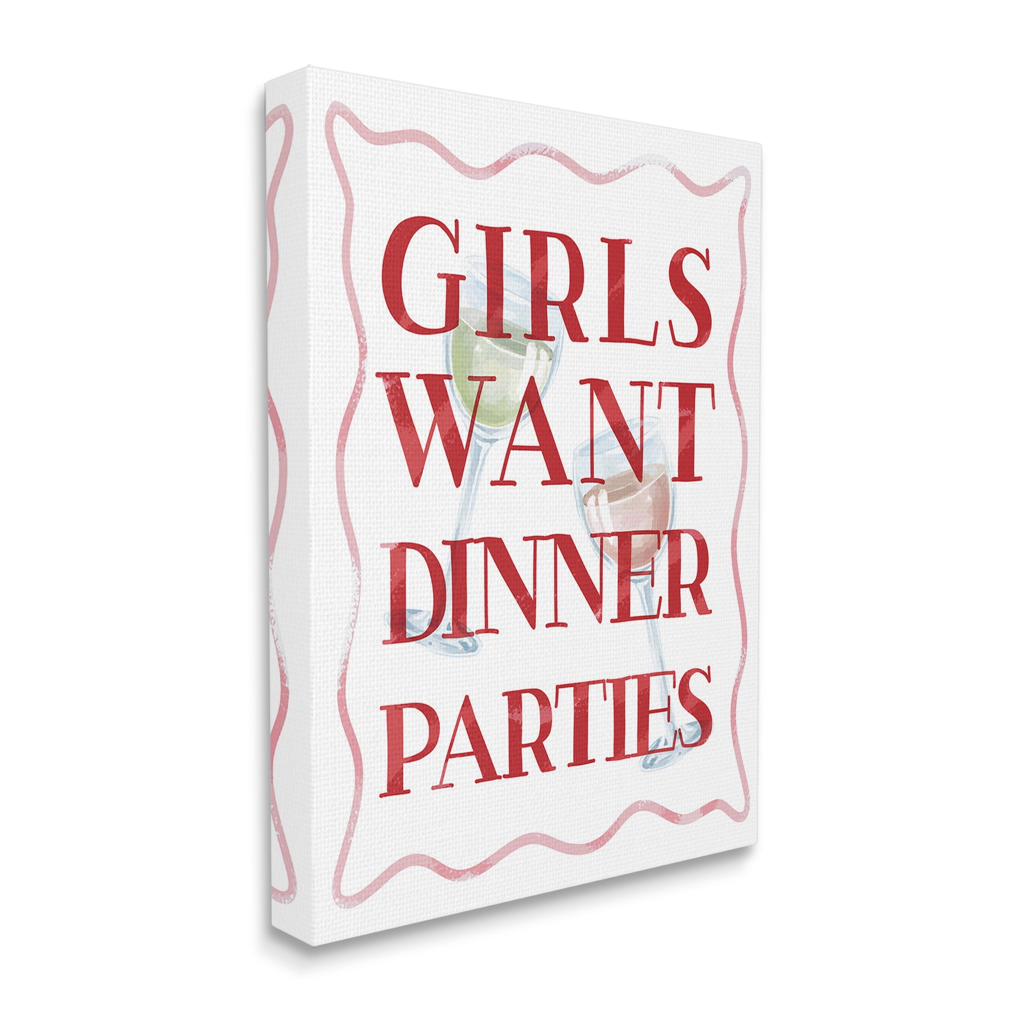 Stupell Industries Girls Want Dinner Parties Food & Beverage Painting Gallery Wrapped Canvas Art Print Wall Art, 30 x 40