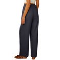 thumbnail image 4 of Stichou Linen Pants Women 2026 Summer Fashion Wide Leg High Waisted Palazzo Pant Boho Casual Drawstring Beach Lounge Trousers Dark Gray XL, 4 of 7