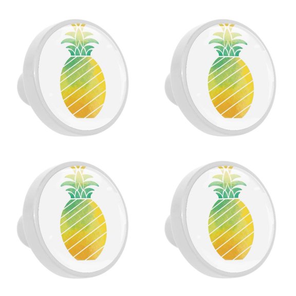 4 Pcs Pineapple Knobs for Kitchen Cabinet Cupboard Dresser Bookcase Drawer Pulls Handles Round Home Decor
