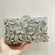 thumbnail image 2 of XIYUAN, recién llegado, bolso de noche de diamantes de oro y plata para mujer, bolso de mano con flores y cristales para fiesta de cumpleaños, bolso de mano para boda, novia, gala, bolso floral, 2 of 4