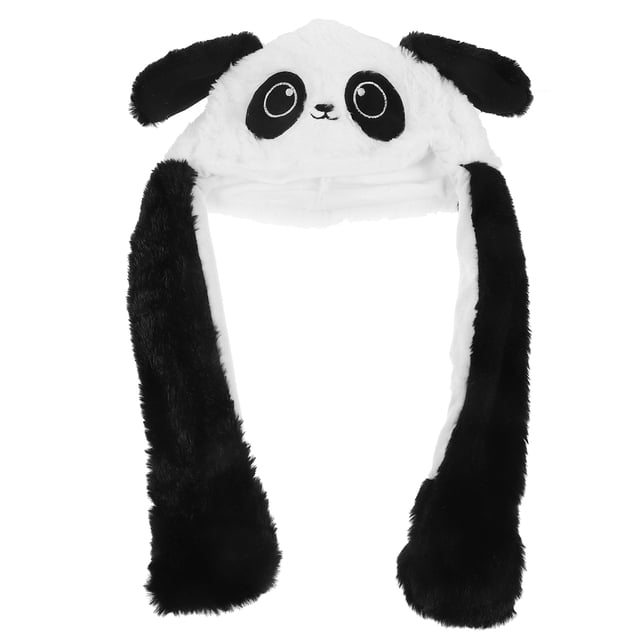 1Pcs Black Panda Ear Moving Hat For Women And Girls Movable Ears Party Accessory