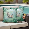 thumbnail image 5 of Cute Little Lions Pillow Covers 2 Pack Green Leaf Forest Plants Summer Animal Pillowcase Waterproof Outdoor Throw Pillow Cover for Patio Garden Square Cushion 16”x16”, 5 of 9