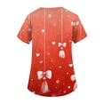 thumbnail image 4 of Valentine's Day Womens Scrub Top Short Sleeve V Neck Heart Print Shirts Nursing Working Uniform Valentine's Day Cartoon Pattern Scrub Tops with Pockets, 4 of 5