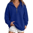 thumbnail image 5 of LTTVQM Womens Oversized Quarter Zip Up Sweatshirts Half Zip Pullover Cropped‑Style Fall‑Winter Street Tops, 5 of 7