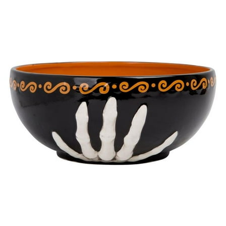 Home Essentials & Beyond 44505 9 in. Skeleton Hand Ceramic Bowl for Unisex