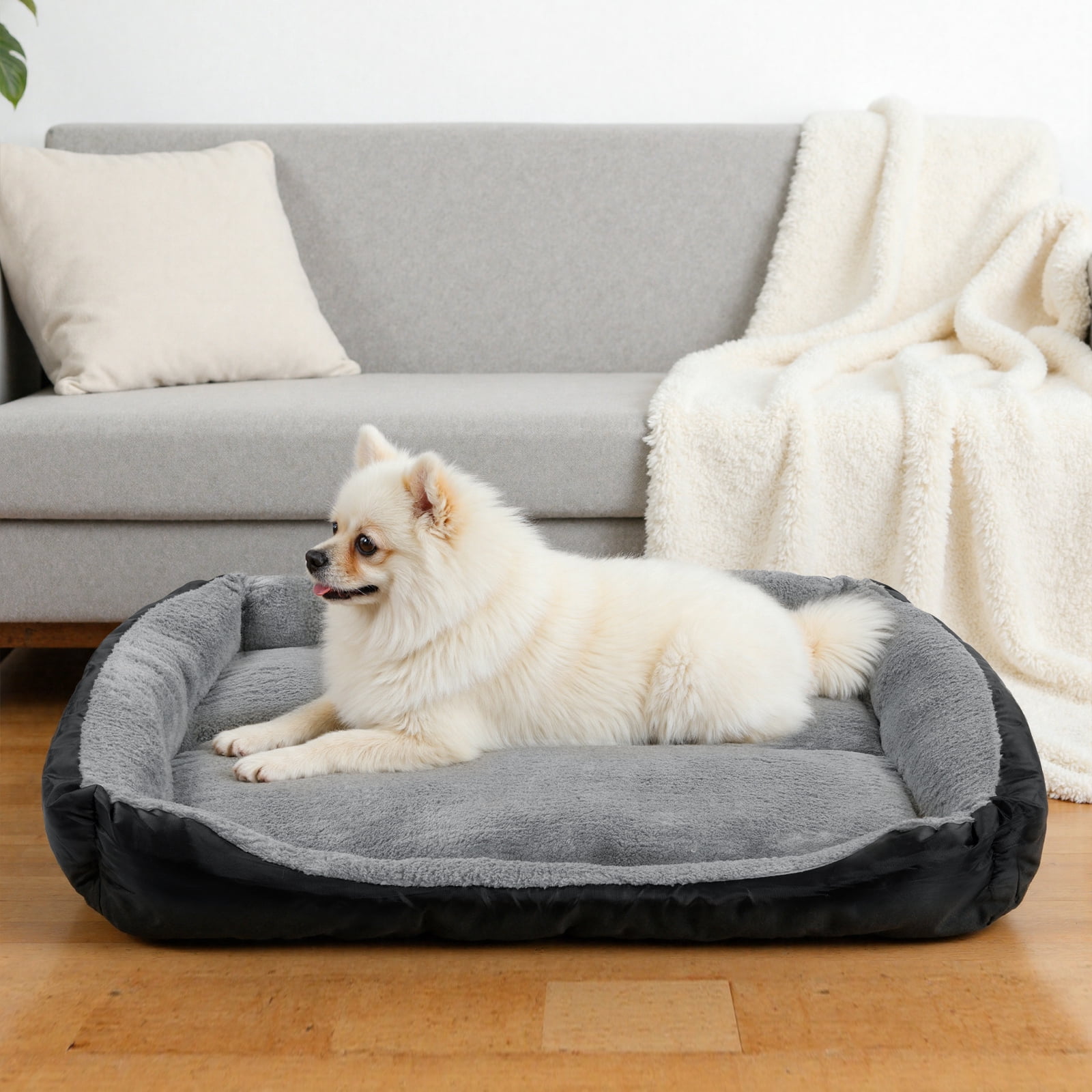 Vaukki Pet Bed for Small Dogs,Washable Pet Sleeping Mat with Waterproof Lining and Non-Skid Bottom,26"x21",Black