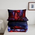 thumbnail image 5 of Manfei Gothic Dragon Animals Queen Comforter Set,Vintage Wildlife Comforter Sets Queen,Red Blue,Black Reversible,3-Piece,1 Comforter and 2 Pillowcases, 5 of 7