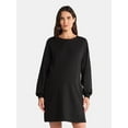 thumbnail image 2 of Time and Tru Women's Maternity French Terry Sweatshirt Dress with Long Sleeves, Sizes S-XXL, 2 of 5