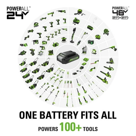Greenworks - 24 Volt Buffer (Battery & Charger Not Included) - Green