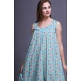 thumbnail image 5 of Bimba Light Blue2 Stripe Heart Sleeveless Night Gown For Womens Cotton Printed Nightwear Ladies Sleepwear Large, 5 of 6