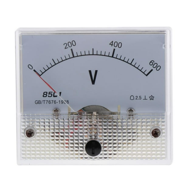 Probador de corriente del medidor de panel de voltaje analógico clásico, rango de medición de 0-150V hasta 0-600V Cola Panel de voltímetro de CA