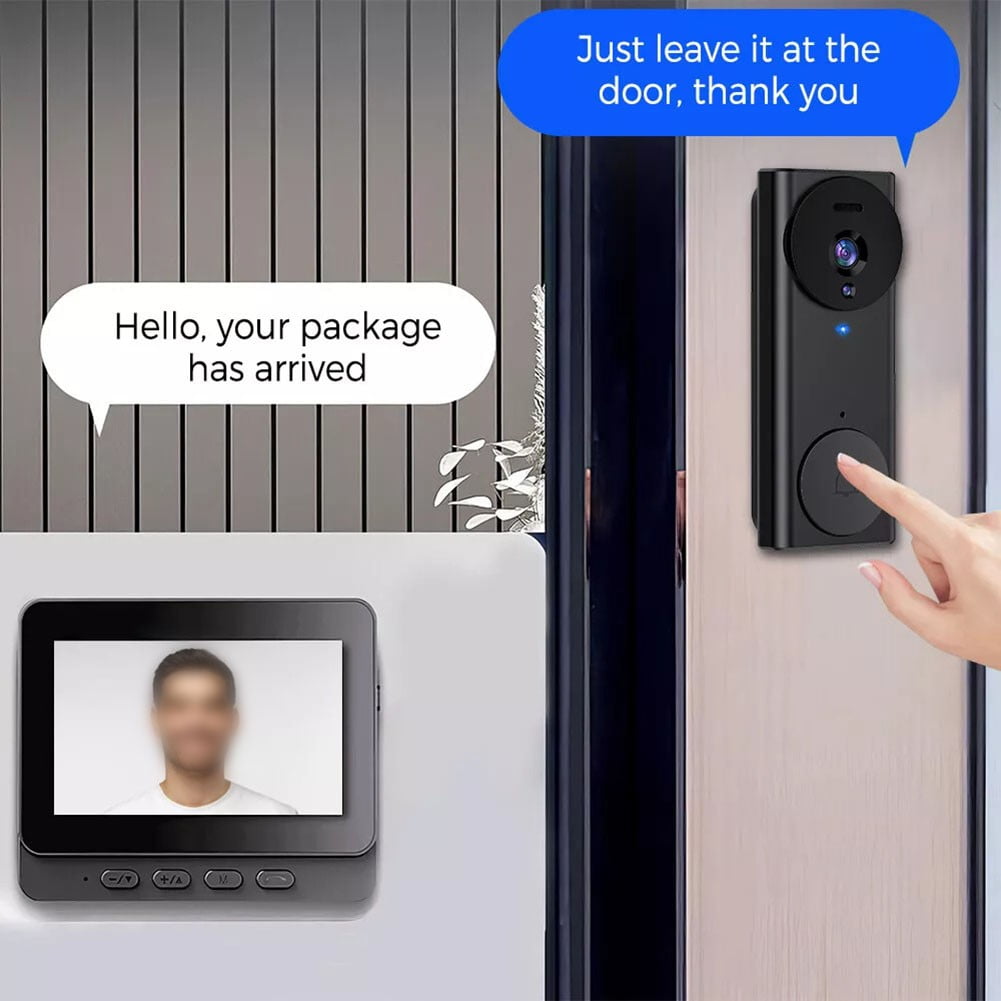 Whatever You Like-4.3" Wireless Video Door Bell Phone Intercom System Monitor Doorbell Camera