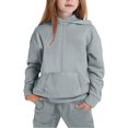 thumbnail image 6 of KAUOD Kids 2 Piece Joggers Set Half Zipper Cotton Hoodies Sweatpants Sweatsuits Boys Girls Plain Soft Pullover Sweatshirts, 6 of 8