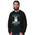 thumbnail image 3 of Best Llama Uncle Fathers Day Birthday Men's Big & Tall Long Sleeve Graphic Tee Brisco Brands 2X, 3 of 5